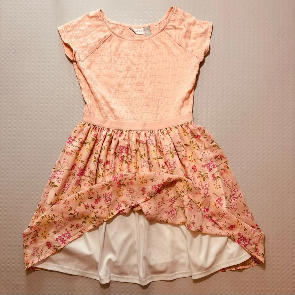 PLACE children’s place‎ short sleeve pink floral sun dress child size 16 - Picture 2 of 6